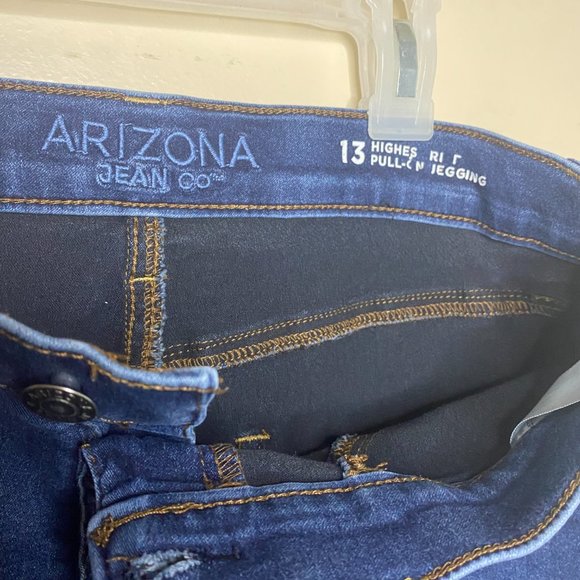 Arizona Jean Co Dark Blue/Dark Denim Pullon Jeggings Size 13 - Picture 3 of 6